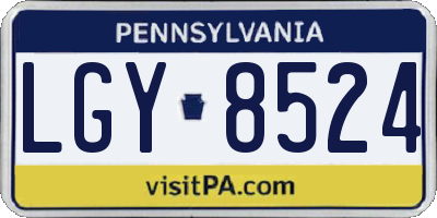 PA license plate LGY8524