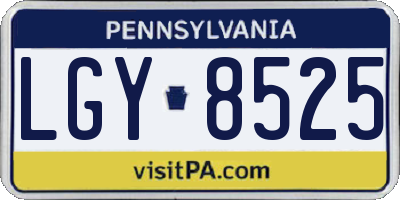 PA license plate LGY8525