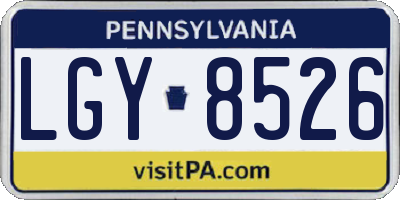 PA license plate LGY8526