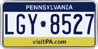 PA license plate LGY8527