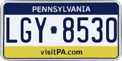 PA license plate LGY8530