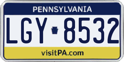 PA license plate LGY8532