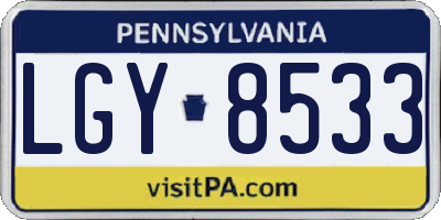PA license plate LGY8533