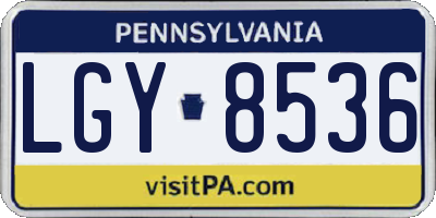PA license plate LGY8536