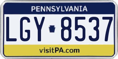 PA license plate LGY8537