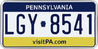 PA license plate LGY8541