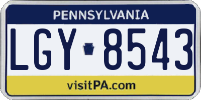 PA license plate LGY8543