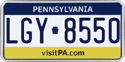 PA license plate LGY8550