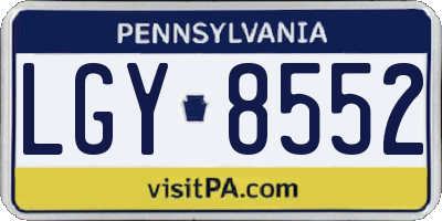 PA license plate LGY8552