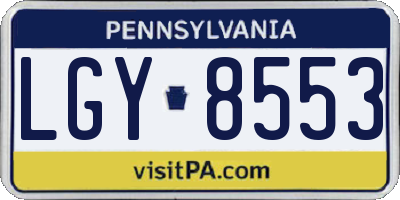 PA license plate LGY8553