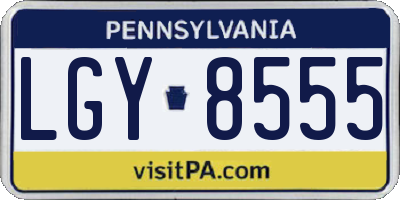 PA license plate LGY8555