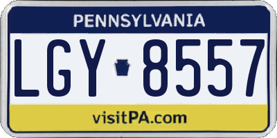 PA license plate LGY8557