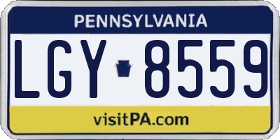 PA license plate LGY8559