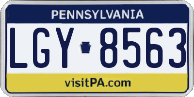 PA license plate LGY8563