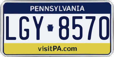 PA license plate LGY8570