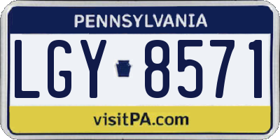 PA license plate LGY8571