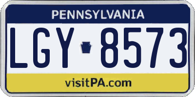 PA license plate LGY8573