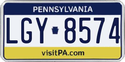 PA license plate LGY8574