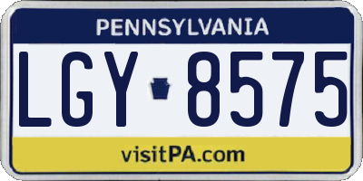 PA license plate LGY8575