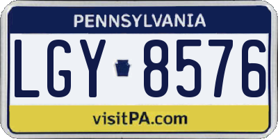 PA license plate LGY8576