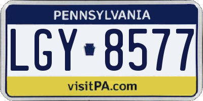 PA license plate LGY8577