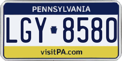 PA license plate LGY8580
