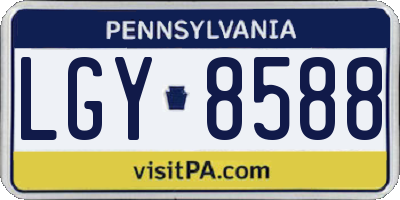 PA license plate LGY8588