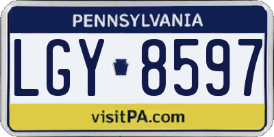 PA license plate LGY8597