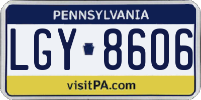 PA license plate LGY8606