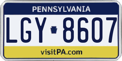PA license plate LGY8607