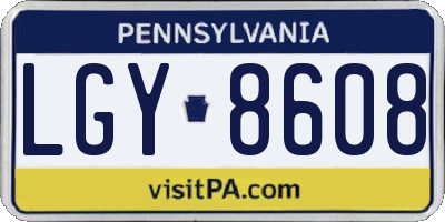 PA license plate LGY8608
