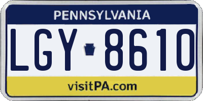 PA license plate LGY8610