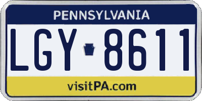 PA license plate LGY8611