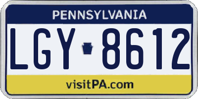 PA license plate LGY8612