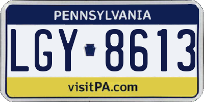 PA license plate LGY8613