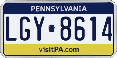 PA license plate LGY8614