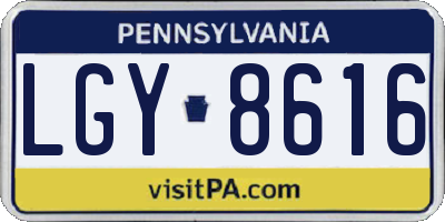 PA license plate LGY8616