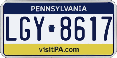 PA license plate LGY8617