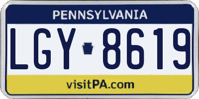 PA license plate LGY8619