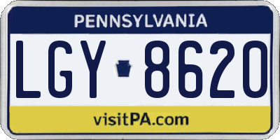 PA license plate LGY8620