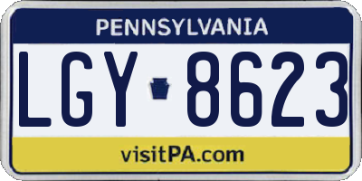 PA license plate LGY8623