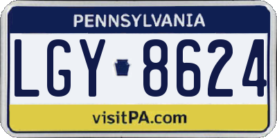 PA license plate LGY8624