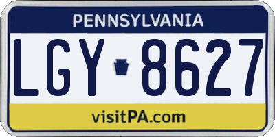 PA license plate LGY8627