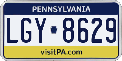 PA license plate LGY8629