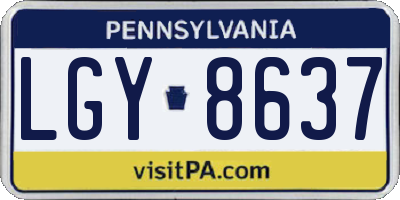 PA license plate LGY8637