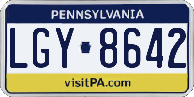 PA license plate LGY8642