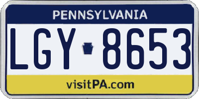 PA license plate LGY8653