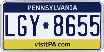 PA license plate LGY8655