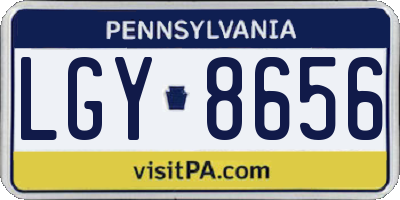 PA license plate LGY8656