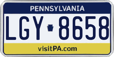 PA license plate LGY8658